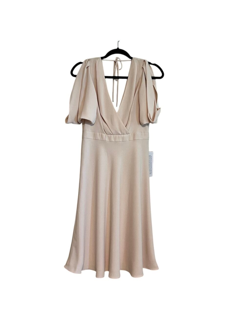 J.Crew Plunge V-Neck Cold Shoulder Midi Dress Champagne Size 4